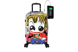 TOKYOTO – Valigia Trolley Rigida JOKER 55x40x20cm | Trolley Giovanile Per Ragazzi Ragazze Bambini Bambine, 4 Ruote 360º | Bagaglio A Mano con Fantasia Colorata Divertente
