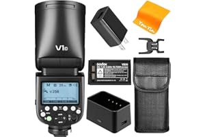 Godox V1C TTL Kamera Blitzkamera Blitzgerät Rund Aufsteckblitz, 2,4G 1/8000 HSS 76 W Speedlite mit 2600 mAh Li-Ion Akku, Godox V1 C kompatibel mit Canon Kamera