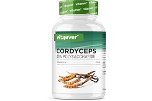 ‎VIT4EVER vit4ever Cordyceps Pilz - 300 Kapseln mit 650 mg echtem CS-4 Extrakt - 40% bioaktive Polysaccharide - Hochdosiert - Raupenpilz - Vegan