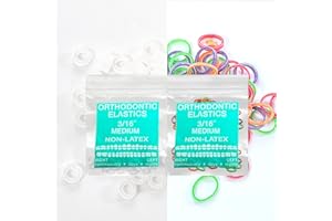 LA MIERE Dual Latex Free 3/16inch medium Intraoral Elastic Bands Orthodontic Elastics Dental Rubber Bands, braces, tooth gap MADE IN US (Medium(4.5oz), 3/16'' 5mm)