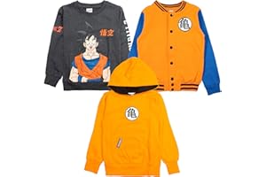 Dragon Ball Z – Felpa Bambini e Ragazzi | Girocollo, College Jacket o Hoodie con Cappuccio | Logo e Stampa Goku – Abbigliamento Anime Manga