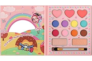 HISUNBEN Set di trucchi per ragazze, giocattoli per il trucco per bambini, atossici, con 3 pennelli lavabili,C'è uno specchio, spettacoli teatrali,Halloween (13 Colori-1)