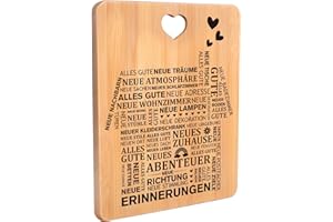 Apjielop Einzugsgeschenke Haus - Bambus Schneidebrett Geschenk zum Einzug ins Haus, Richtfest Geschenk, Einweihungsgeschenk Wohnung Haus, Neue Wohnung Geschenke, Leicht und praktisch（28 X 21.5 Cm）