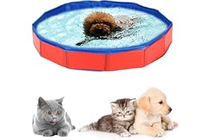YEARNINGLIFE Faltbar Hundepool, Hundepool Schwimmbad für Hunde und Katzen，PVC rutschfeste Schwimmbecken ​mit Wasserablassventil für Hunde Katze, Kleine Haustiere Badewanne (30 * 10 cm)