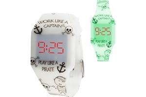 Kiddus Orologio digitale a LED bambini, ragazze, adulti. Cinturino comodo in morbido silicone. Batteria giapponese lunga durata. Facilità di lettura e apprendimento dell’ora.