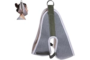 AGATIGE Dispositivo de tracción cervical, hamaca suave y ajustable para el cuello, cinturón de tracción cervical, camilla para el cuello, almohada cervical con gancho para fisioterapia, dolor de cuello