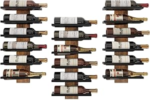 FAVOOSTY Botellero Pared 3 Set, Botellero Vertical, Estante para Botellas con 6 Niveles, 6 Botellas de Vino, Soporte para Botellas, Estante de Metal para Botellas de Vino, para Comedor, Bodega, Negro