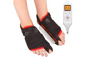 JOBYNA 2x Corrector de Juanetes con Terapia de luz Roja e Infrarroja, corrector hallux valgus ajustable, corrector ortopédico, luz roja de 660nm y alivio del dolor de infrarrojo cercano de 850nm