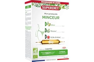 SUPERDIET – PROTOCOLE MINCEUR BIO – 3 Phases progressives : Détox, Minceur, Brûle-Graisse – Fabrication française – 10 plantes – 30 ampoules de 10 ml