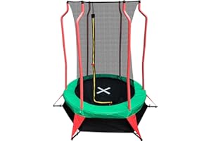 Wellactive Indoor & Outdoor Mini Trampolin Happy Jump für Kinder ab 3 Jahren, max. 25 kg, 185x190 cm, Grün