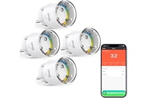 GHOME SMART GHome inteligentne gniazdko elektryczne, najmniejsze gniazdo Wi-Fi ESP8285, obsługa Tasmota, pomiar zużycia energii, zdalne sterowanie za pomocą aplikacji, kompatybilne z Alexa, Google Home, 10A,