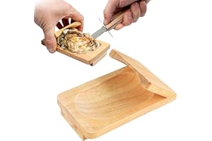OCCOUMR Oyster Shucking Clamp Oyster Clamp Support pour épluchures d'huîtres en bois Outils de fruits de mer pour les fêtes, le camping, les pique-niques, les barbecues, les huîtres