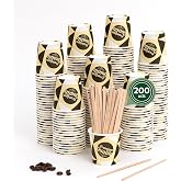 Horeca Collection MAXI PRODUCTS &ndash; 200 Units Disposable Coffee Cups with Palette &ndash; Paper Cups 120 cc &ndash; Disposable Catering Cup