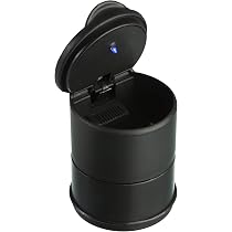 Mini Portacenere Auto Con Coperchio E Luce LED – Portatile Per Portabicchiere, Facile Da Pulire