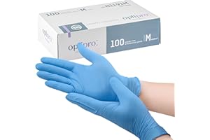 OPTIMUM MEDICAL OptiPro Nitrile Gloves Powder-Free EN455 Medical Standard - Pack of 100 Blue Ambidextrous Latex Free Disposable Gloves for Medical Examination