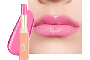 Oulac 2 in 1 Pintalabios y Bálsamo Labial Rosa- Pintalabios Brillante Hidratante, Enriquecido Con Aceite de Rosa,Acabado Brillante para Labios Secos, Agrietados y Dañados,Vegan, (06)