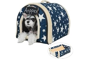 ANPPEX 2 en 1 Casa y Sofá para Mascotas, Lavable a Máquina Casa Cama de Perro Gato Puppy Conejo Mascota Antideslizante Plegable Suave Calentar con Cojín Extraíble Colchón