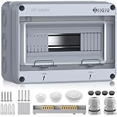 JiGiU 12 Module Distribution Box, Recessed Fuse Box IP65 | Waterproof and moisture-resistant ABS material for gardens, load c