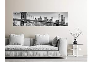 Oedim Cuadro Panorámico PVC Impresión Digital Puente Brooklyn | Multicolor | 100 x 60 cm | Cuadro Panorámico para Pared, Resistente y Económico