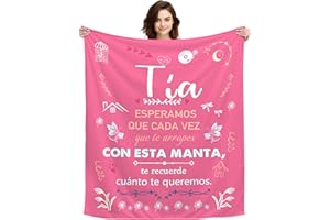 ACAROMAY Regalos Originales para Tía Navidad, Regalos para Auntie Mujer Decoración Mantas Regalos de Cumpleaños Tías Manta Personalizada 150x130CM (Tía-a)