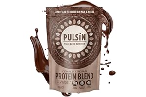 Pulsin - Chocolate Vegan Pea Protein Powder - 250g - 17.4g Protein, 2g Carbs, 97 Kcal Per Serving - Gluten Free, Plant Based, Palm Oil Free & Dairy Free