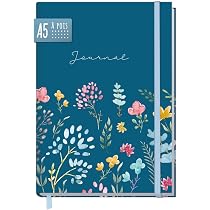 Carnet à Points A5 Reliure Spirale Wild Blossoms 160 Pages - Journal Bullet, Notes, Dessin, Papier Premium 100g/m² FSC