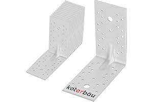 KOTARBAU® 12 Pezzi Staffa Angolare - Acciaio Zincato - 150 x 150 x 80 mm - Argento - Staffe Angolari per Legno - Squadretta Angolare 90 Gradi - Resistente alla Corrosione