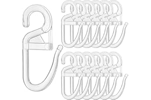 LFBEST Wysokiej jakości haczyki do klipsów, z oczkiem 6 mm, przezroczyste, do pierścieni do firanek (100 sztuk)
