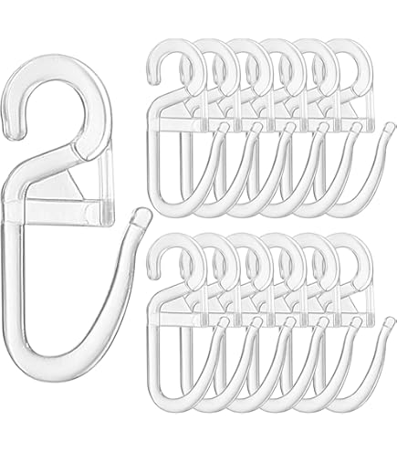 Heyu-Lotus Lot De 50 Anneaux De Rideaux En Métal Et 50 Crochets En