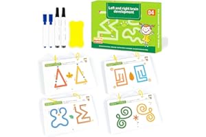 Tangdudu Scribble Smart Workbook - Sviluppo del Cervello Destro e Sinistro, Libro per Imparare a Scrivere Cancellabile, Libro Pregrafismo Riutilizzabile, Libro di Attività per Bambini Età 3 4 5 6