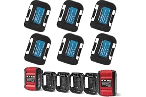 QUPERR Supports de Batterie 18V – Lot de 6, Compatibles avec Batteries Bosch Professional GBA, Support Mural pour Batteries, Organisateur d’Atelier