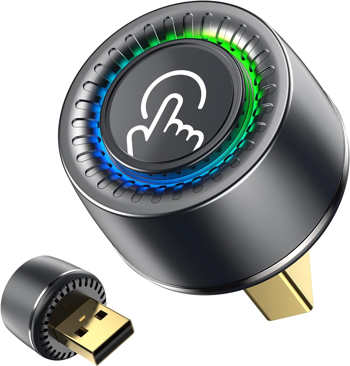 Adaptador CarPlay Inalámbrico - Cambio entre 2 Móviles con Botón, Android Auto Inalámbrico, Ultra Mini, Conexión Estable sin Sobrecalentamiento, Compatible con iPhone (iOS 10+) y Android 10+, USB-A/C