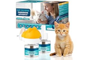 VICSOM Cat Calming Plug-in, Cat Pheromone Diffuser Kit 3 IN 1, 60 Days Cat Pheromone Diffuser Calming Kit - Effective Cat Stress Relaxants & Anxiety Relief for Cats with 1 Diffuser + 2 Refill