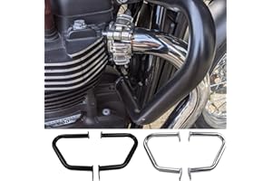 Midimttop Stoßstange Motor Schutz Crash Bar Motorschutz für Bonneville T100 T120 Street Twin Speed Twin Thruxton R Speedmaster 2017 2018 2019 2020 2021 2022 2023 2024 (Schwarz)