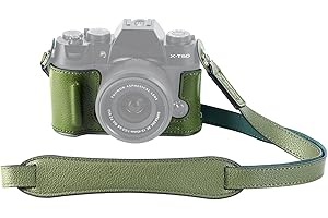 SMALLRIG X-T50 Half Leather Case Kit with Shoulder Strap, Skórzany Futerał na Aparat Fotograficzny w Stylu Retro z Aluminiową Ramą Aparatu dla FUJIFILM X-T50, Zielony - 4711