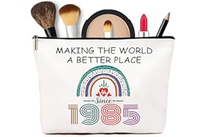 JOUWUI 40th Birthday Gifts for Women, 40th Birthday Decorations Makeup Bags for Her, 40th 1985 Year Old Cosmetic Bags for Mum, Wife, Sister, Bestie, Best Friend, Travel Toiletry Bag