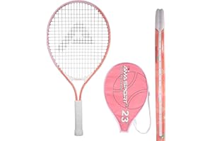 AMA SPORT Kids Tennis Racket for Junior Toddlers Starter Kit 17-25" for Girl Pink and Boy Yellow with 420D Nylon Shoulder Strap Bag
