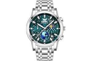 Basfur Montres-Bracelets pour Hommes avec Affichage de la Date, Montre pour Hommes Multifonctions à Quartz analogique de Style Professionnel avec Bracelet en Acier Inoxydable