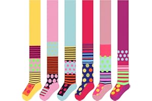 L&K-II Lot de 6 collants enfants filles, collants tricotés motif licorne avec différentes couleurs 2712