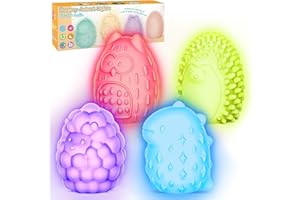 NYOBABE Sensory Toys for Autism,4 Textures 7 Colors Animal Sensory Lights,Sensory Toys for Toddlers,Night Light for Kids,Light Up Autism Toys,Xmas Birthday Easter Gifts for Boys and Girls Ages 3+