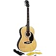 Martin Smith Acoustic Guitar with Guitar Strings, Guitar Plectrums & Guitar Strap - Natural