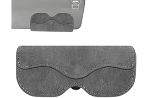 ULAPITHI Sunglasses Case for Car, Car Sunglasses Holder, Solid Car Glasses Case with Secure Clip Car Glasses Holder