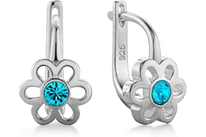 butterfly Pendientes de plata para niñas Swarovski Elements Original Flower Gift Bag Girl Jewelry