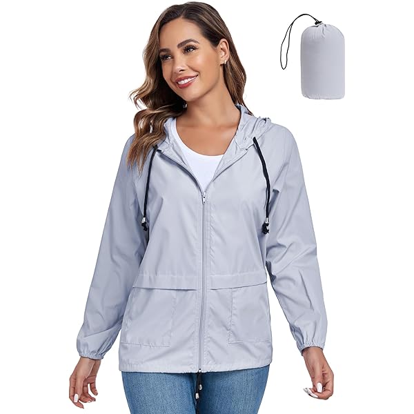 Rain Poncho LIGHTBARE Women's Lightweight Water Resistant Rain