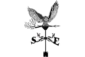ANCNA-U Roofs Decor Weather Vane Owl Weathervane,Metal Animal Weathervane, Iron Art Garden Ornaments Outdoor, Wind Vane for House Garage Cupola Barn or Pavilion