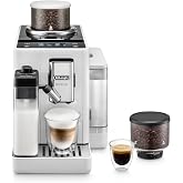 De'Longhi Rivelia EXAM440.55.W, Fully Automatic LatteCrema Coffee Machine, Automatic Milk Frother, Compact Size, Bean Bar