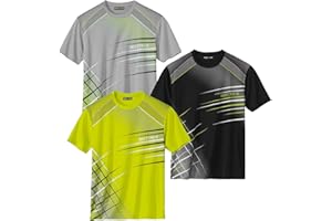ATLAS FOR MEN - 3er-Pack Herren T-Shirts - Rundhalsausschnitt - Kurze Ärmel - Verfügbar in großen Größen von M bis 5XL