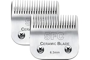 COSYONALL 2 Pack 5FC Blades Removable Pet Dog Clipper Blades Compatible with Andis Dog Clippers/Most Oster A10/Wahl KM Series Pet Clippers