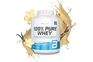 ‎BIOTECHUSA BioTechUSA 100% Pure Whey | Proteinpulver mit BCAA und Glutamin | Glutenfrei, Palmölfrei | 21g Protein pro Portion, 2.27 kg, Bourbonvanille