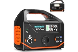 BAILIBATT Portable Power Station, 600 W 293 Wh Power Station (Peak 1200 W), 100 W PD Quiet Generator for Camping, Travel, Emergencies, CPAP, Survival Backup, Outdoor, 230 V Pure Sine Wave AC Output